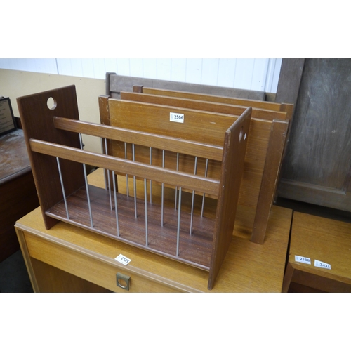 2506 - Two teak magazine racks