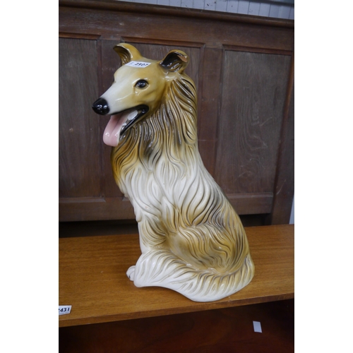 2507 - A 1950's plaster lassie dog