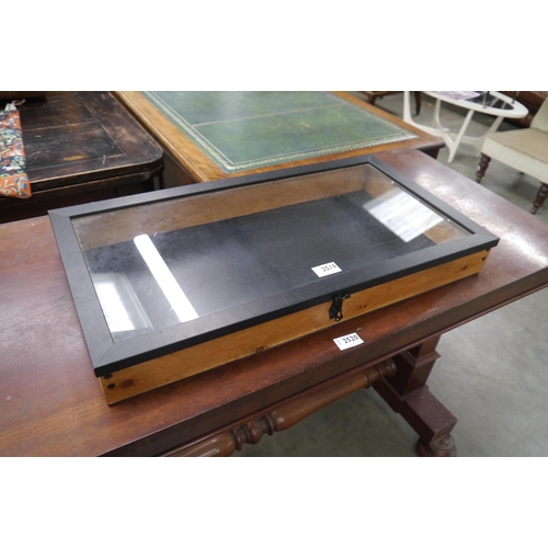 2519 - A black display case 35 x 65cm