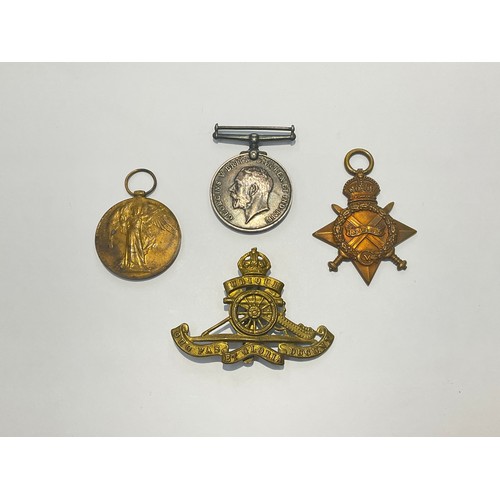 9519 - A WWI 1915 star medal trio named TO 37559 CPL. W.H.G. MARSH R.A. (BMBR R.G.A. to star) together with... 