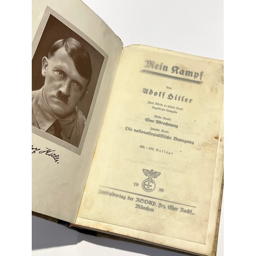 9542 - ADOLF HITLER: 'Mein Kampf', Munich, 1939, wedding presentation edition, printed leaf preceding half ... 