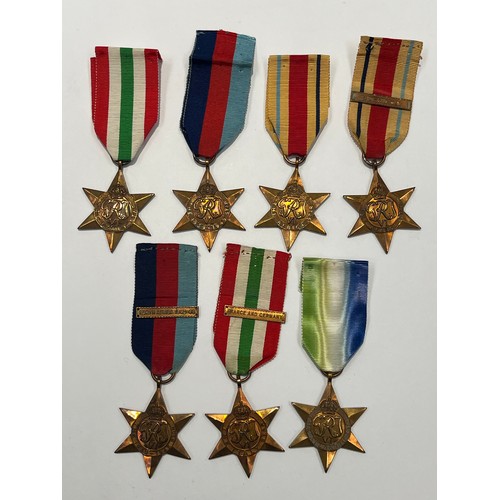 9476 - WITHDRAWN - Seven WWII star medals including Africa and Italy