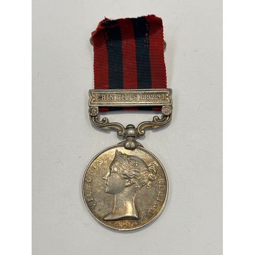 9461 - A Victorian India General Service Medal (1854-95) with Chin Hills 1892-93 clasp, named to 2066 PTE. ... 