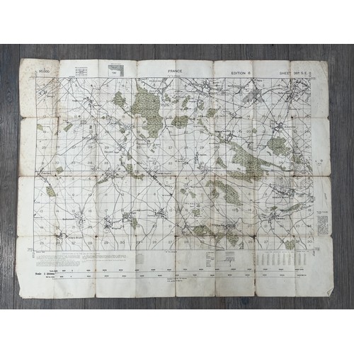 9456 - Three WWI British trench maps: France Sheet 36C SW Edition 7A, Sheet 36B SE Edition 6 and Lens 11