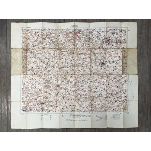 9456 - Three WWI British trench maps: France Sheet 36C SW Edition 7A, Sheet 36B SE Edition 6 and Lens 11