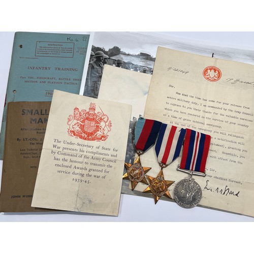 9482 - A WWII medal group to LIEUT. T.E. SMITH ESSEX REG. consisting of 1939-45 Star, France & Germany Star... 