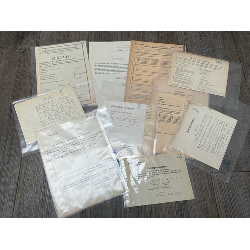 9489 - A quantity of German WWI and WWII documents to VICTOLAVS SCHMITT, a RDB Railway Engineer