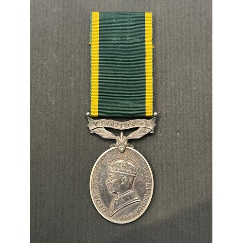 9486 - NORFOLK REGIMENT INTEREST: A George VI Efficiency Medal with Territorial bar named to 5768008 PTE. J... 