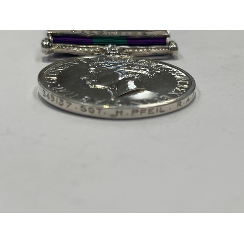 9505 - A George VI General Service Medal (GSM) with Palestine clasp awarded to 349137 SGT. HENRY (HERMANN H... 