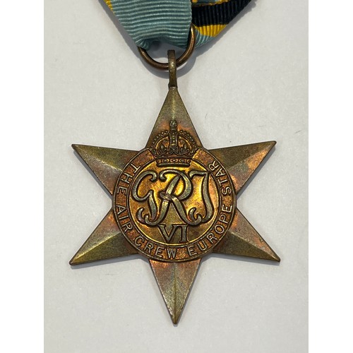 9502 - A WWII Air Crew Europe Star medal group of three consisting of 1939-45 Star, Air Crew Europe star an... 