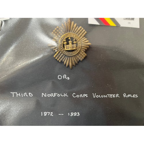 9436 - A pair of Victorian Third Norfolk Rifle Volunteer Corps glengarry badges circa 1872-83 to officer an... 