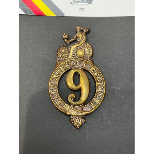 9430 - NORFOLK REGIMENT INTEREST: A 9th (East Norfolk) Regiment of Foot Victorian glengarry badge, circa 18... 