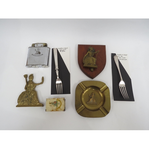 9249 - NORFOLK REGIMENT INTEREST: A collection of Norfolk Regiment items including oversized lighter, ashtr... 