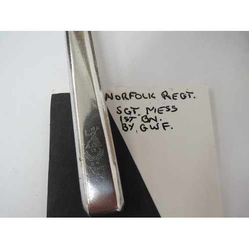 9249 - NORFOLK REGIMENT INTEREST: A collection of Norfolk Regiment items including oversized lighter, ashtr... 