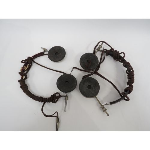 9258 - Two pairs of headphones, possibly for wartime communications, one marked 2000, the other marked 'ALL... 