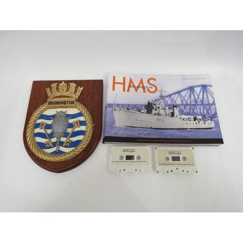 9261 - An HMS Bronington crest, visitor books and audio tapes