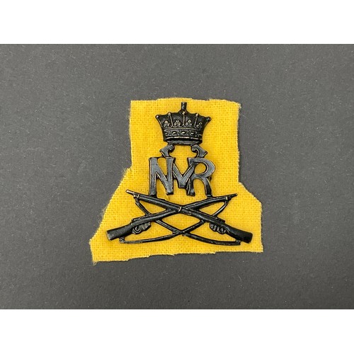 9421 - A Norfolk Volunteer Regiment cap badge with Duke of Norfolk's crown, blackened brass two lugs to bac... 