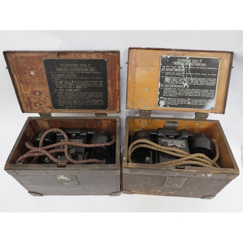 9277 - Two cased British Army field telephone sets