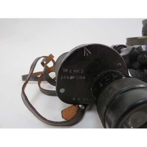 9281 - Two pairs of WWII binoculars, Canadian & British