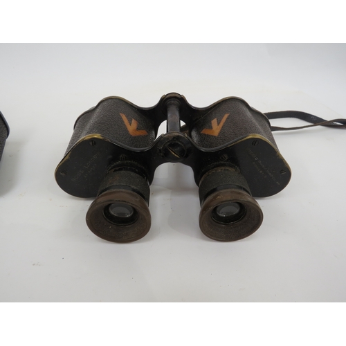 9281 - Two pairs of WWII binoculars, Canadian & British