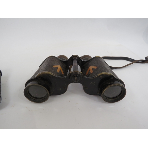 9281 - Two pairs of WWII binoculars, Canadian & British