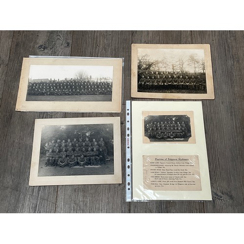 9411 - PALGRAVE AND WORTHAM REGIMENT INTEREST: Four unframed troop photographs including 7th/Suffolk/Bn. Ho... 