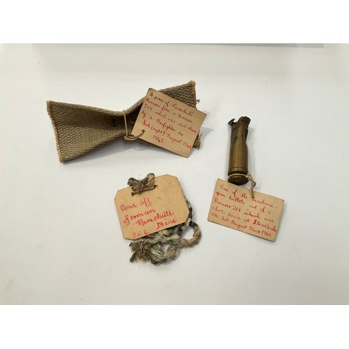 9410 - A quantity of military collectibles including WWI button stick marked up for Norfolk Regiment, a mac... 