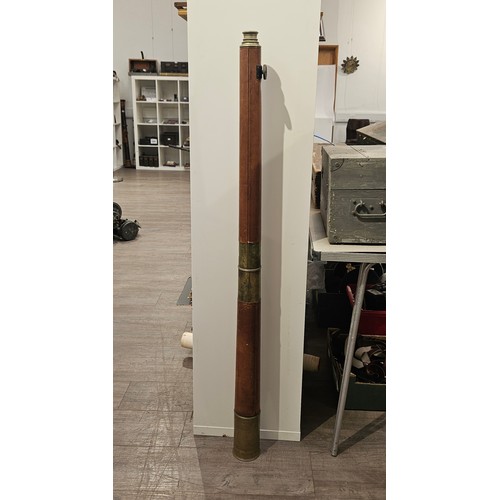 9208 - A Ross of London leather and brass bound telescope of large proportions, approximately 135cm long