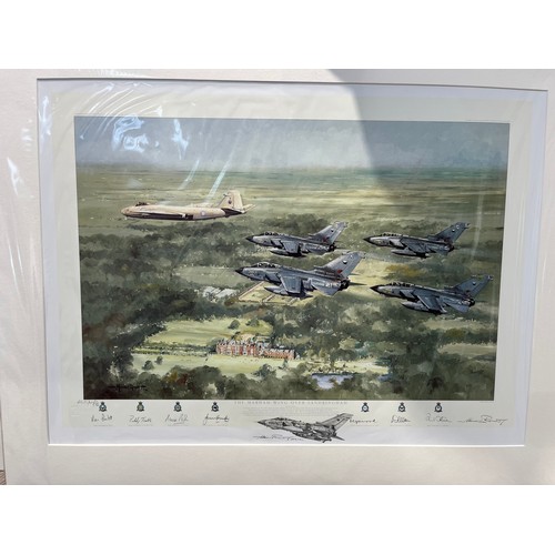 9561 - A limited edition print after Michael Rondot 'The Marham Wing over Sandringham', multiple signatures... 