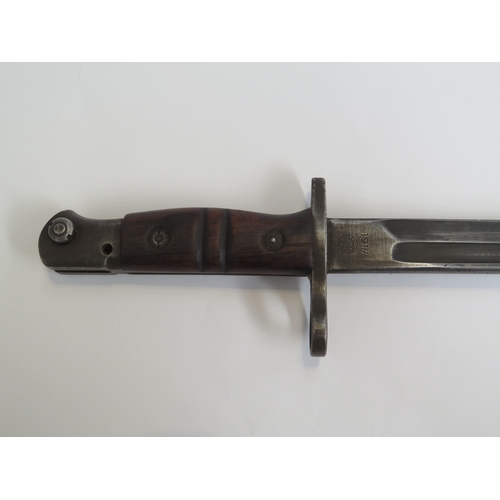 9327 - A WWI Remington bayonet dated 1917, with scabbard