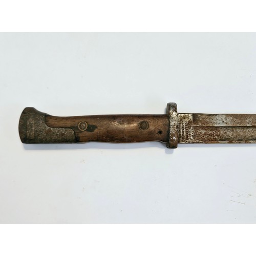 9342 - A German Mauser bayonet, back stamped with W over 88, Weyersberg Solingen, no scabbard