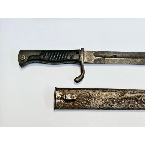 9345 - A WWI German 98/05 'Butcher' bayonet, 2nd pattern, dated 1918, by Ernst Busch, Solingen, with steel ... 