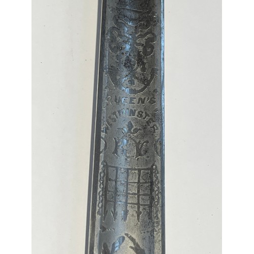 9406 - A Victorian Queen's Westminster Rifle Volunteers officer's sword with steel scabbard. Scabbard only ... 