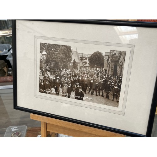 9403 - DISS WWI INTEREST: An original WWI era photograph of Diss, “Diss Co. 4th N.R. Leaving For Service Au... 