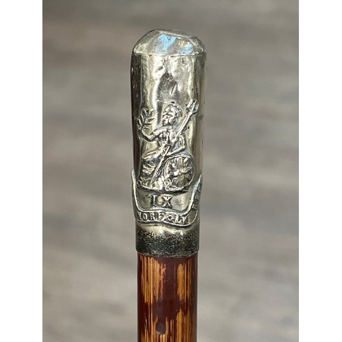 9370 - NORFOLK REGIMENT INTEREST: A Norfolk Regiment 9th Foot swagger stick