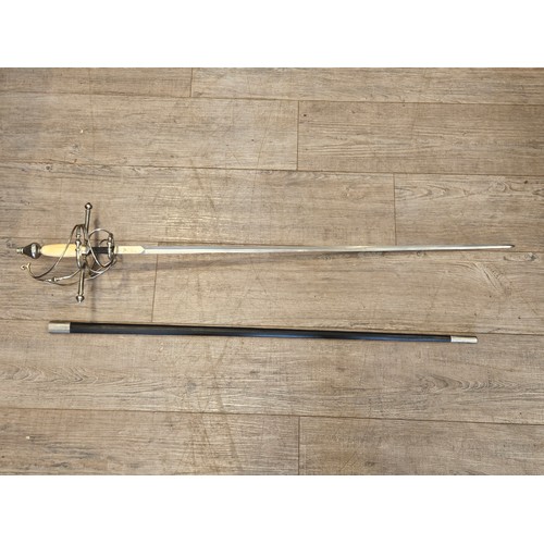 9355 - A reproduction reenactor's / display rapier with scabbard