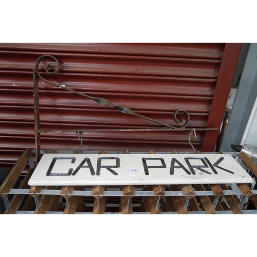 2538 - A wrought iron wall mounting Car Park sign