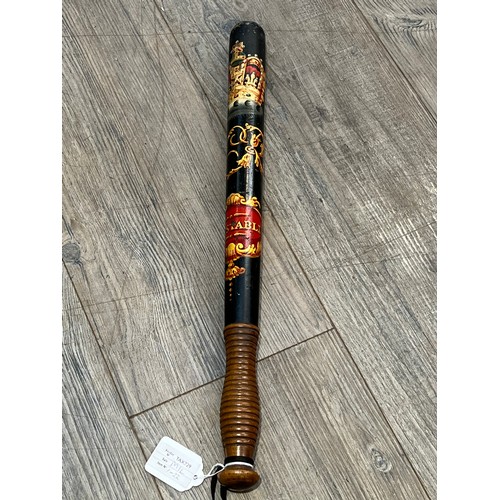 9362 - A Victorian policeman's truncheon with 'Constable' and VR cypher underneath crown