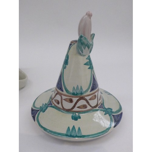 7206 - BJORN WIINBLAD (Danish 1918-2006) An earthenware face jug and cover hand painted in colours.  Painte... 