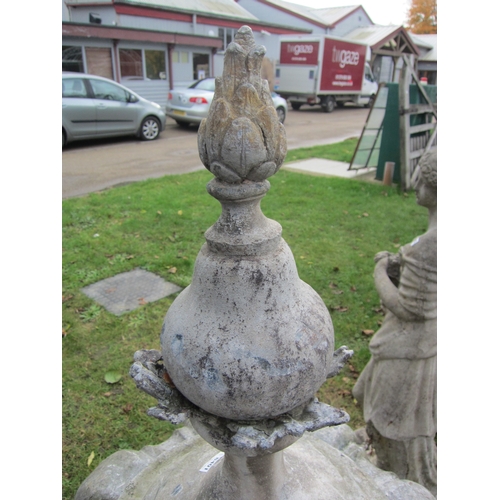 8401 - A large 19th Century lead lidded urn/finial, approx 140cm tall in total