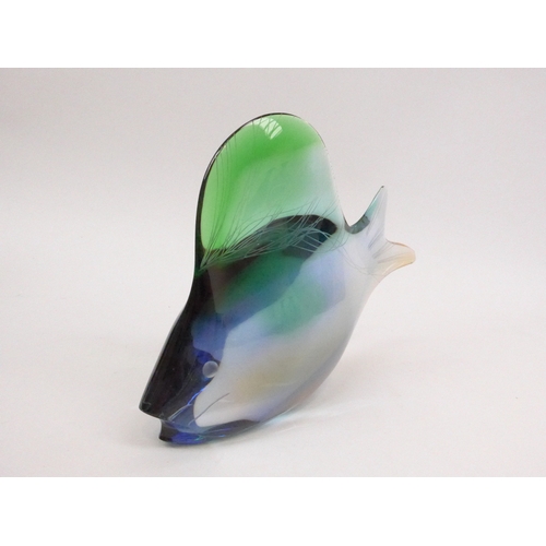 7313 - An Exbor Czech Glass fish by Josef Rosinek and Stanislav Honzik in blue and green glass. 16.5cm high... 