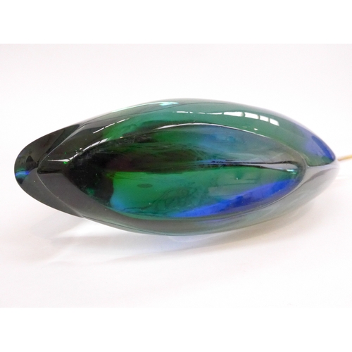 7313 - An Exbor Czech Glass fish by Josef Rosinek and Stanislav Honzik in blue and green glass. 16.5cm high... 