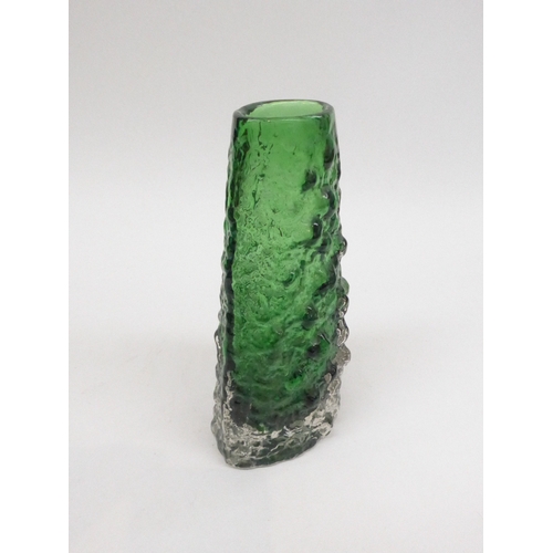 7317 - A Whitefriars 'Volcano' vase in Meadow Green, designed by Geoffrey Baxter. 28cm high