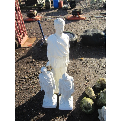 3400 - Three resin classical figurines