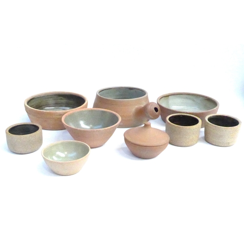 7067 - St Ives Leach Pottery - A collection of Standard Ware bowls and pots.  Impressed Pottery seals only.... 