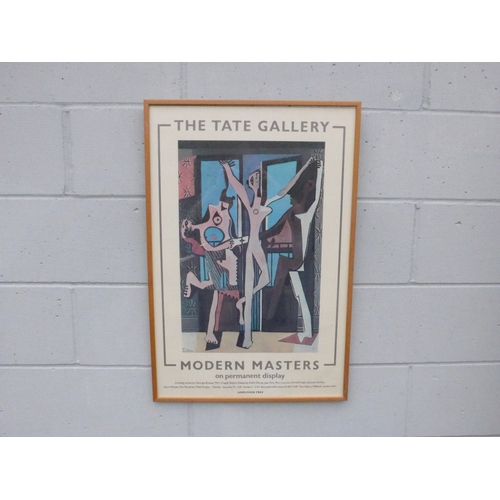 7549 - A framed and glazed exhibition poster - Modern Masters - the Tate Gallery Permanent display, 1985.  ... 