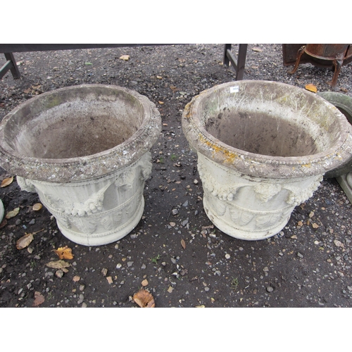 3454 - A pair of large composition planters of Bacchus style