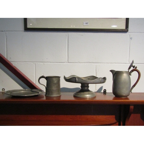 1008 - Four pieces of pewter including 