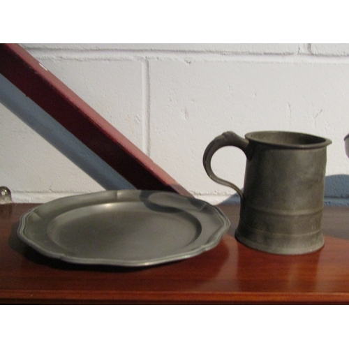 1008 - Four pieces of pewter including 