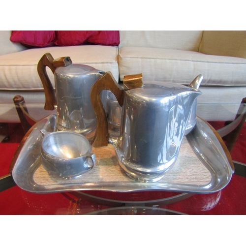 1026 - A Picquot Ware six piece tea set including tray